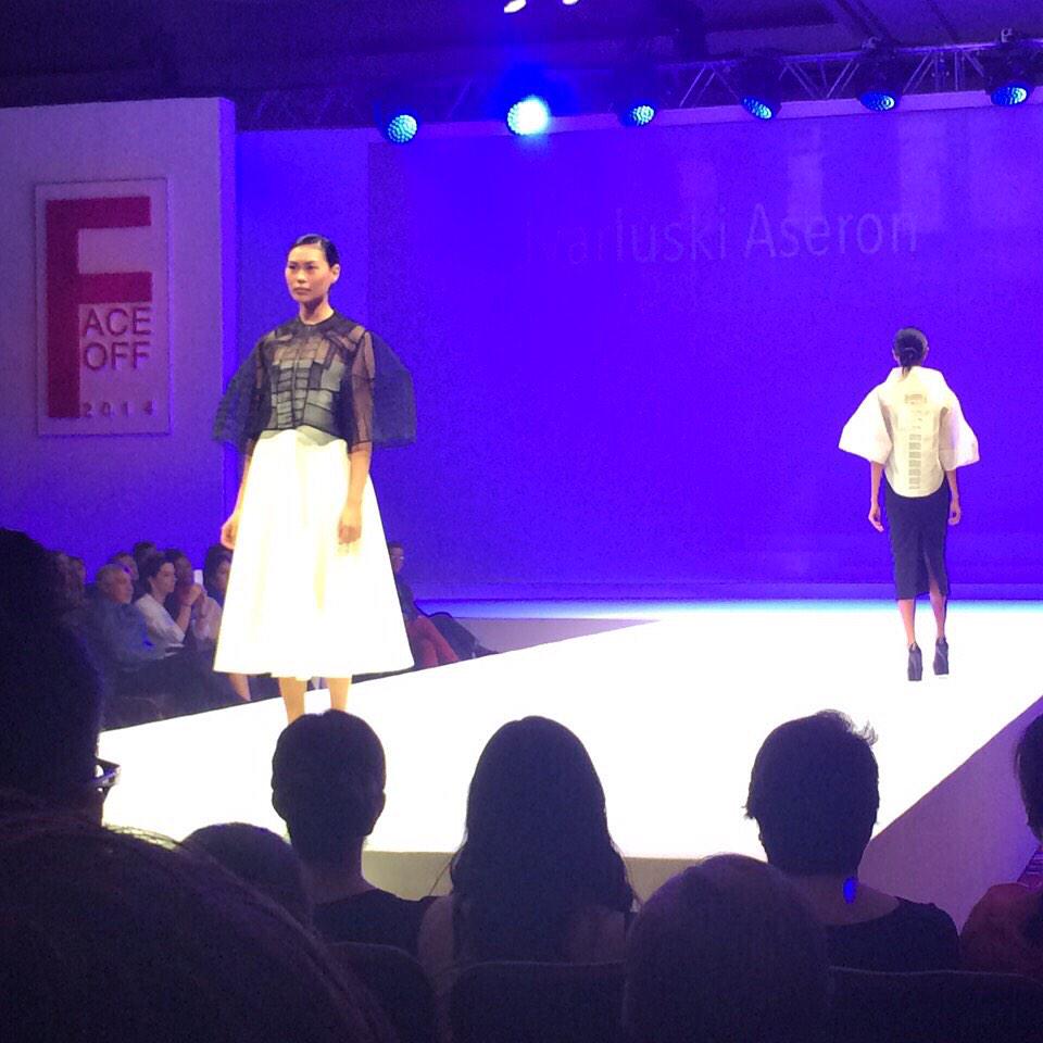 solaireresort's tweet photo. Inquirer #FaceOff2014 models display well-applauded creations during the fashion show at the Solaire Grand Ballroom. http://t.co/MddI6gUamL