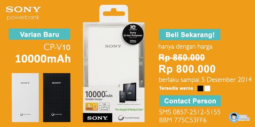 Selamat datang Desember! meski ganti bulan harga Powerbank Sony CP-V10 10000mAh masih belum ganti kok hihi