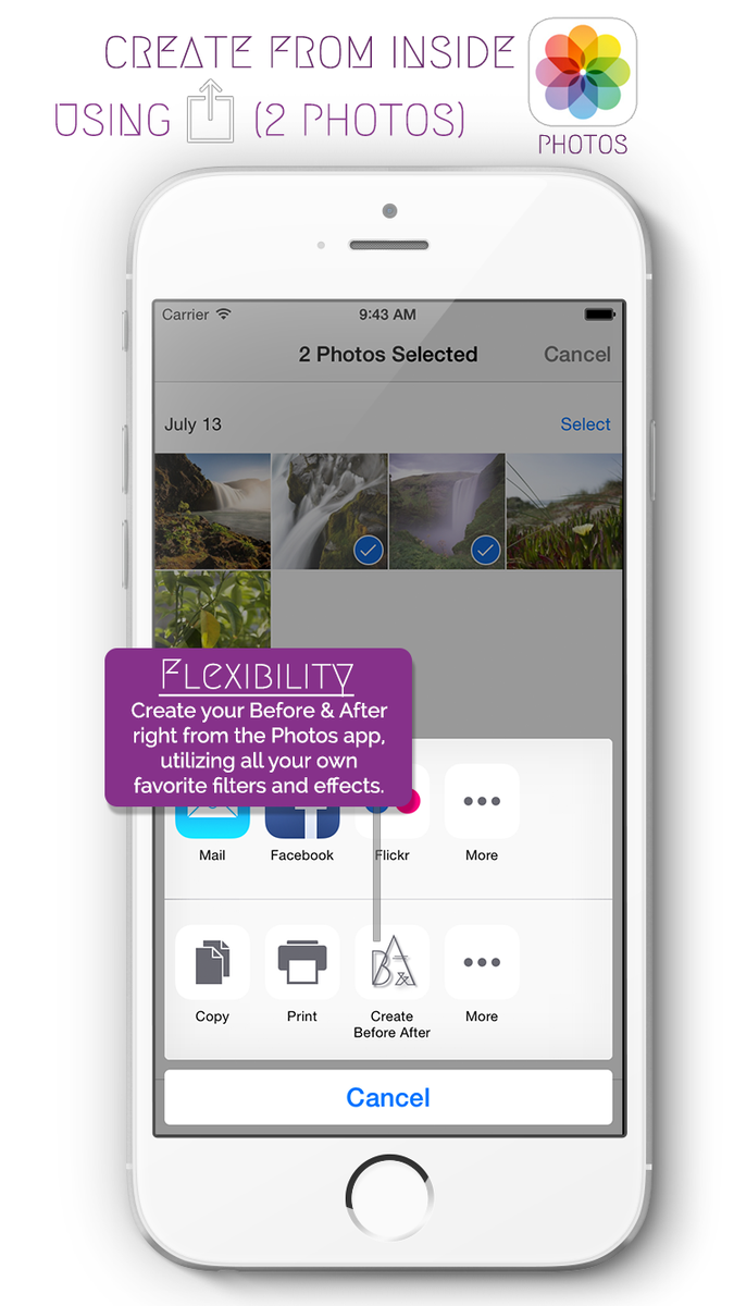 Our action extension makes creating #beforeandafter photos easier than ever no need to leave the Photos app.