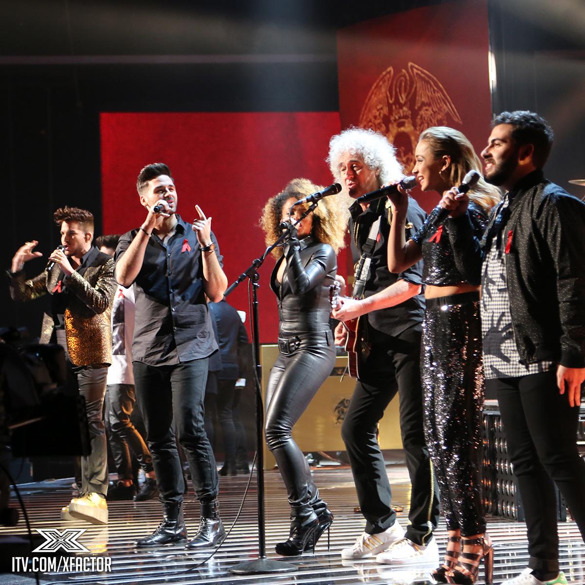 TheXFactor's tweet photo. YES 👉 @QueenWillRock + @adamlambert + The #XFactor finalists = EPIC. 👏 #XFactorResults http://t.co/TN3zE0DTbH