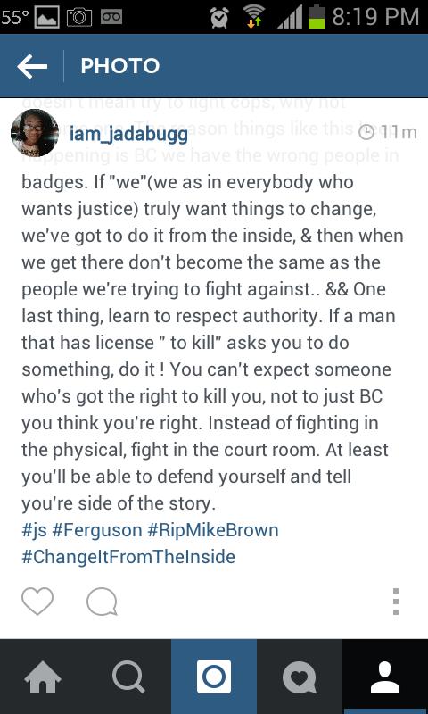 #Wisdom #ChangeItFromTheInside #Ferguson #RIPMikeBrown #js