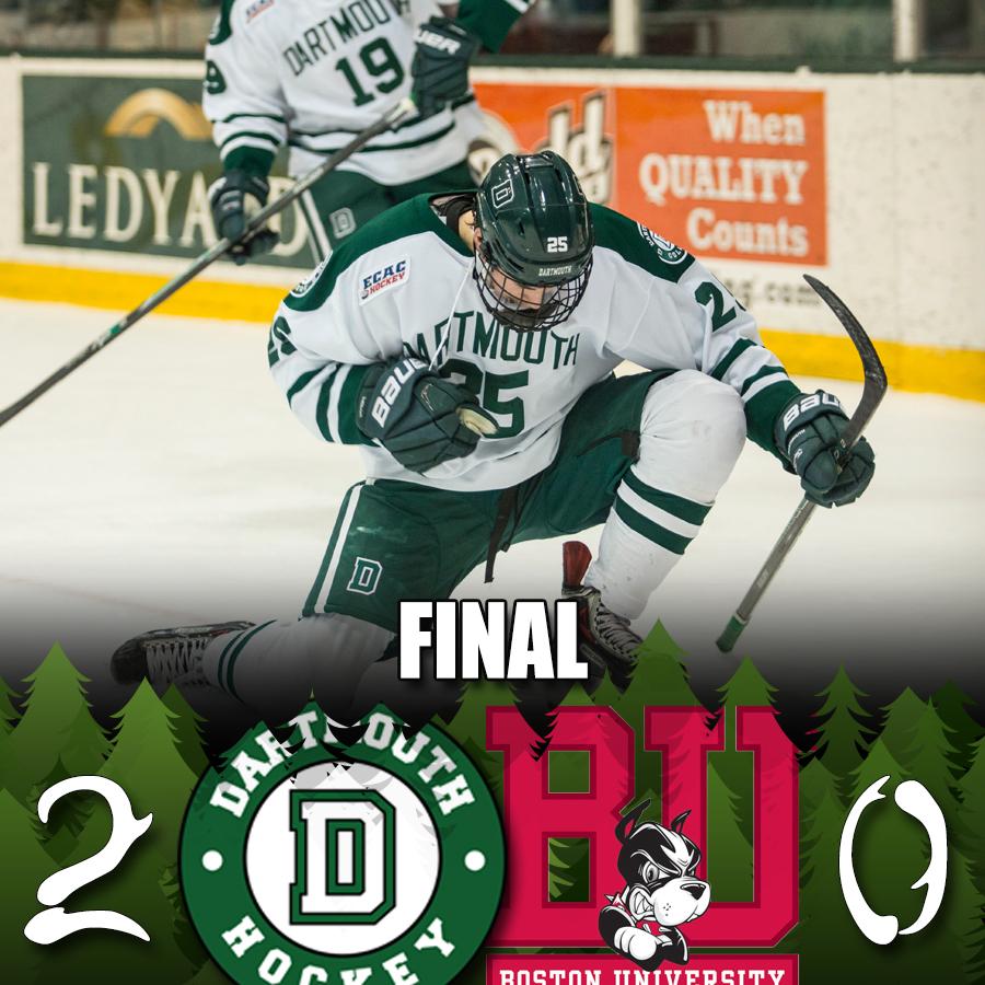 Dartmouth_MIH's tweet photo. FINAL: Dartmouth upsets No. 1 BU. http://t.co/OVEvFOduDT