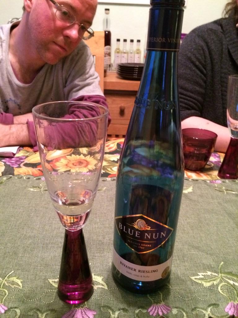 scotpaulabear's tweet photo. Hey @eagleowlattack we fizzed Blue Nun in a sodastream, it rocked :D @Cardlinger looks on in approval #DrinkAnything http://t.co/KXdRk1lYrJ