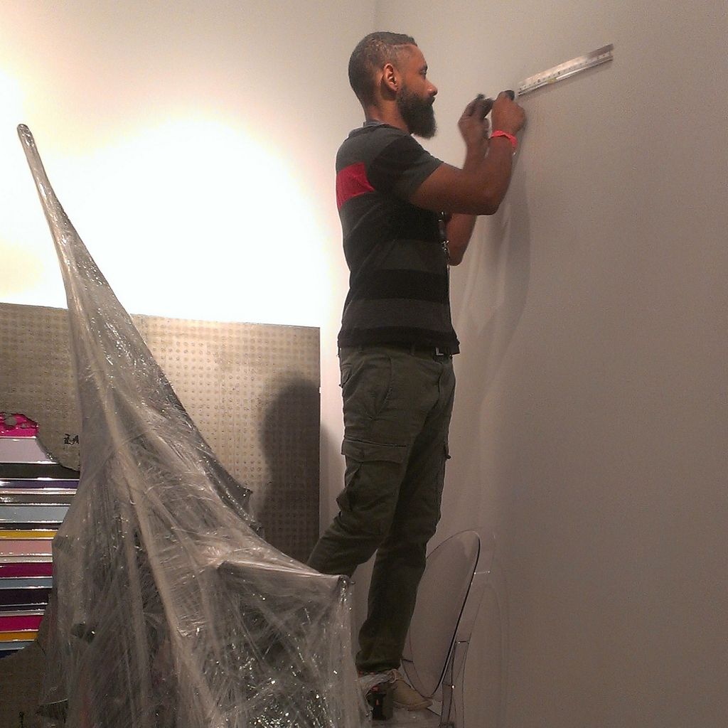 Troystudio's tweet photo. Installing artwork at #ContextArtMiami. #MiamiBaselWeek. #concreteart #concrete #Wynwood #miamiartists http://t.co/zB5OgYBrW9