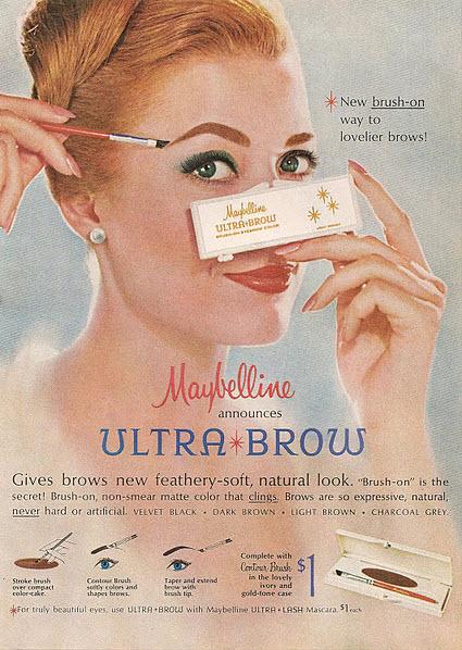 Maybelline's tweet photo. Love this!! RT @EyeLove_BBar: #ThrowBackThursday we found this vintage @Maybelline #brow ad! http://t.co/adofxHadws