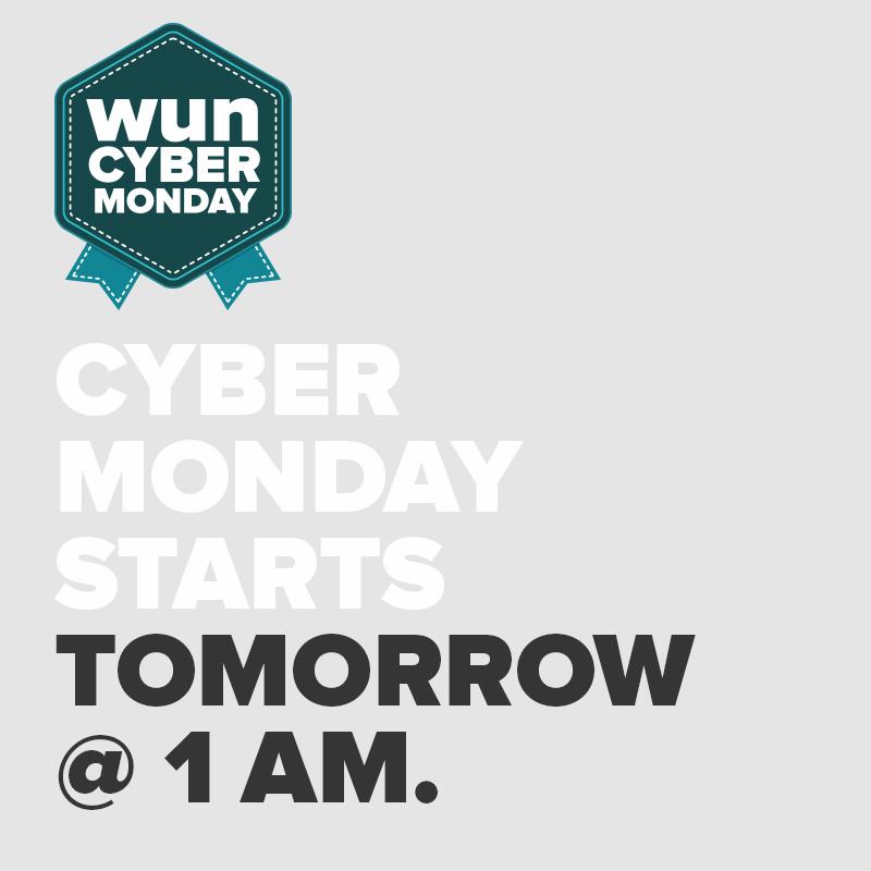 wakeupnowinc's tweet photo. Are you ready for 300+ amazing deals? Join WUN Cyber Monday, starting at 1 a.m. http://t.co/de8DCLqQ6q