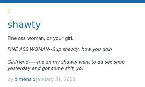 Shawty  Definitions & Meanings