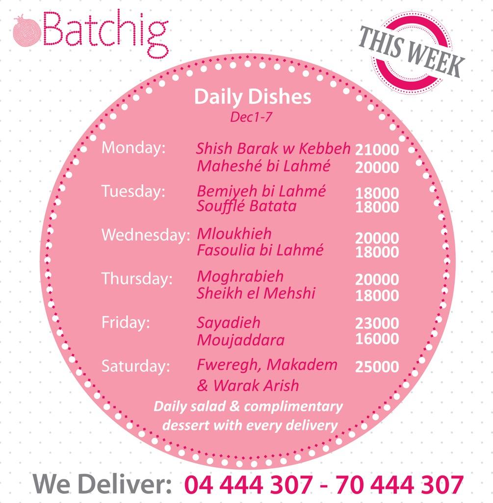 batchiglebanon's tweet image. Check out our list of homemade dishes for this week... #batchig #lebanese #armenian #family