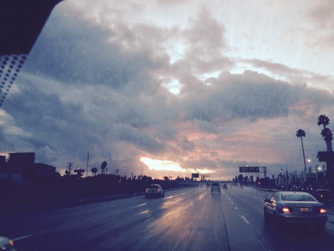 Kimmus2008's tweet photo. Sunset on the 91 Anaheim area #abc7 http://t.co/Blu3kWvtUk