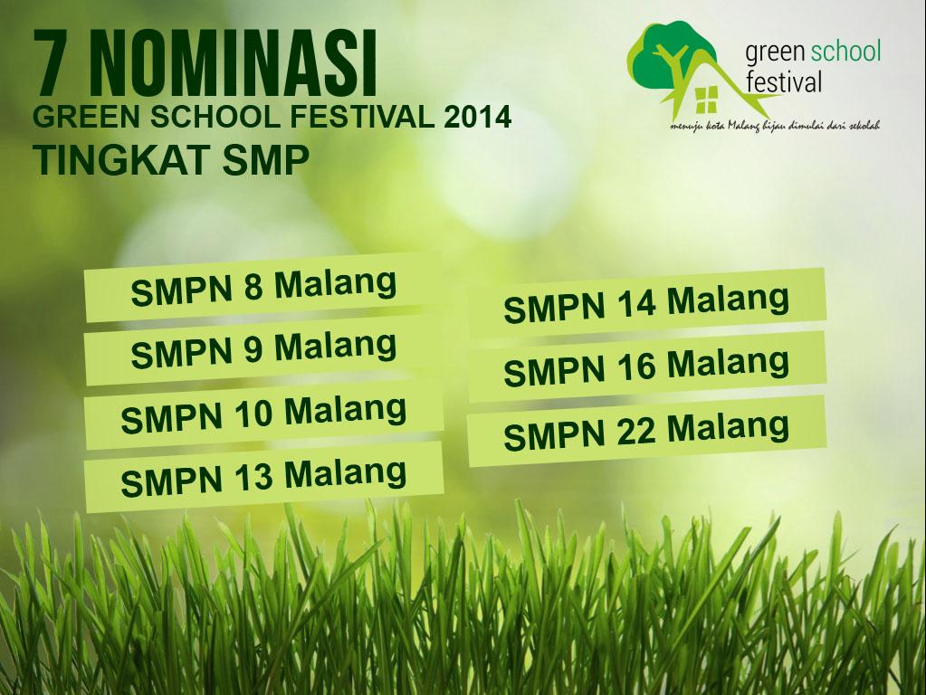Selamat untuk 7 Nominasi #GreenSchoolFest tingkat SMP #Latepost