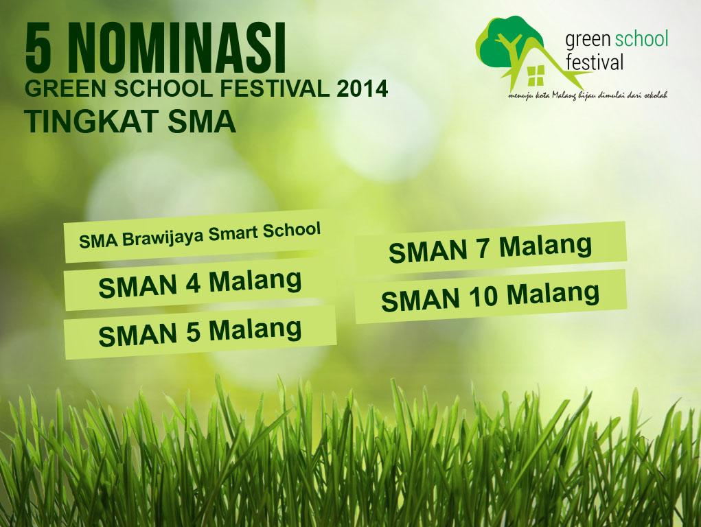 Selamat untuk 5 Nominasi #GreenSchoolFest tingkat SMA #Latepost