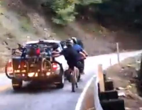 8 people, 8 bikes, one small truck.  We sent it.