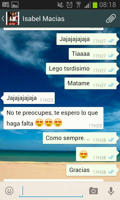 inesdcv's tweet photo. @isamanunez gracias a ti por esperarme siempre. http://t.co/K2kSU4LtMp
