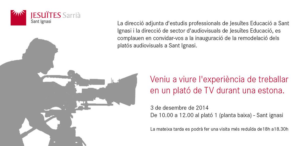 Inaugurem nou plató! Vine i veuràs!!