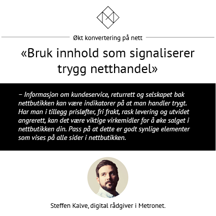 Tips for økt konvertering på nett fra <a href="/steffenk/">Steffen</a>: Bruk innhold som signaliserer trygg netthandel #ehandel