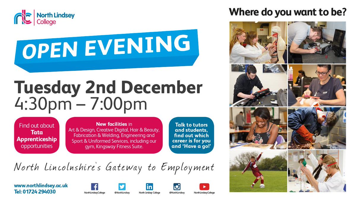 <a href="/StBedesSports/">St Bedes Sports</a> don't forget its our Open Evening tomorrow! #FurtherEducation #Apprenticeships #Traineeships