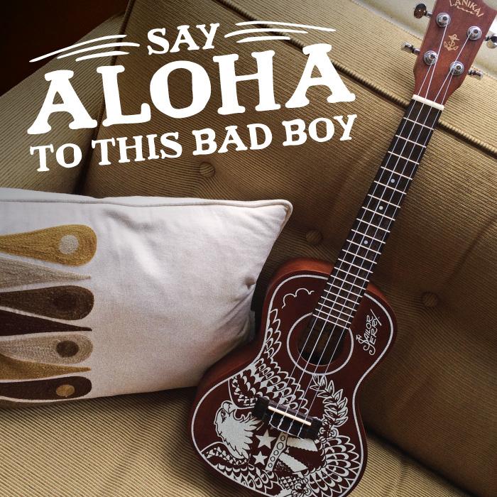 SailorJerryUK's tweet photo. We linked up with @lanikaiukes on custom ukuleles adorned with Sailor Jerry details: http://t.co/6ebo4fNvVS #GGFBP http://t.co/uNAhKAT2qZ