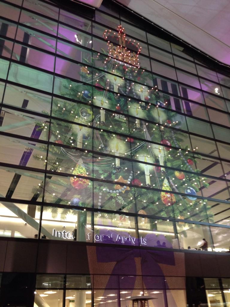 #T2Christmas. The tree twinkles when you tweet that hashtag