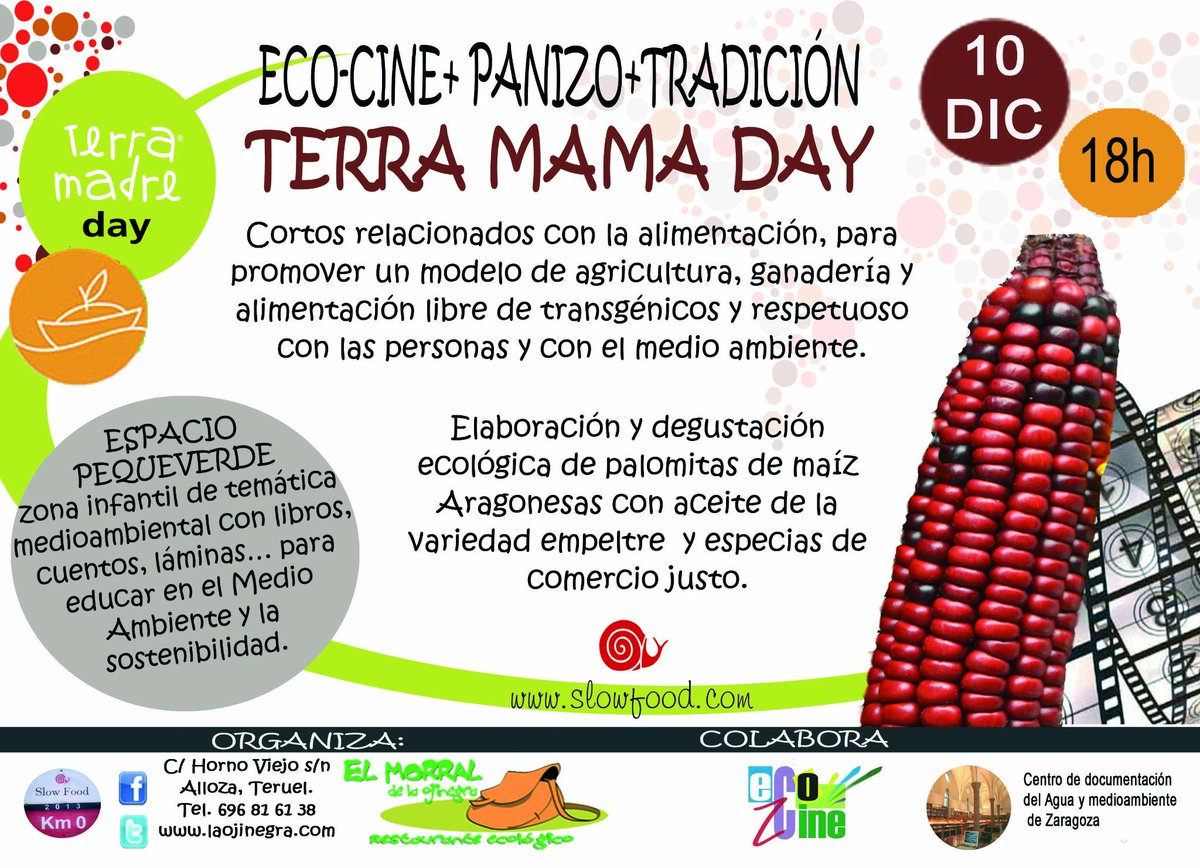 laojinegra's tweet photo. En todo el mundo, #SlowFood celebramos el #TerraMadreDay  10 dic. por unos alimentos Buenos, Limpios y Justos http://t.co/jca0EwGIoW
