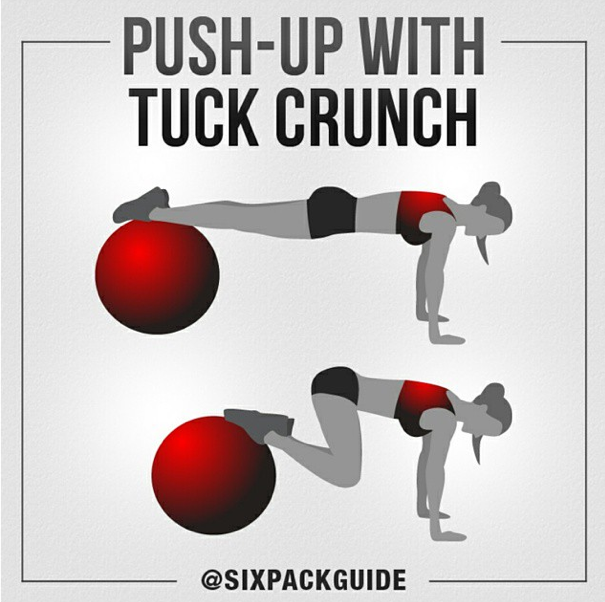 morellifit's tweet image. Adding the tuck crunch into your push-ups kicks the abs into action. Try this...