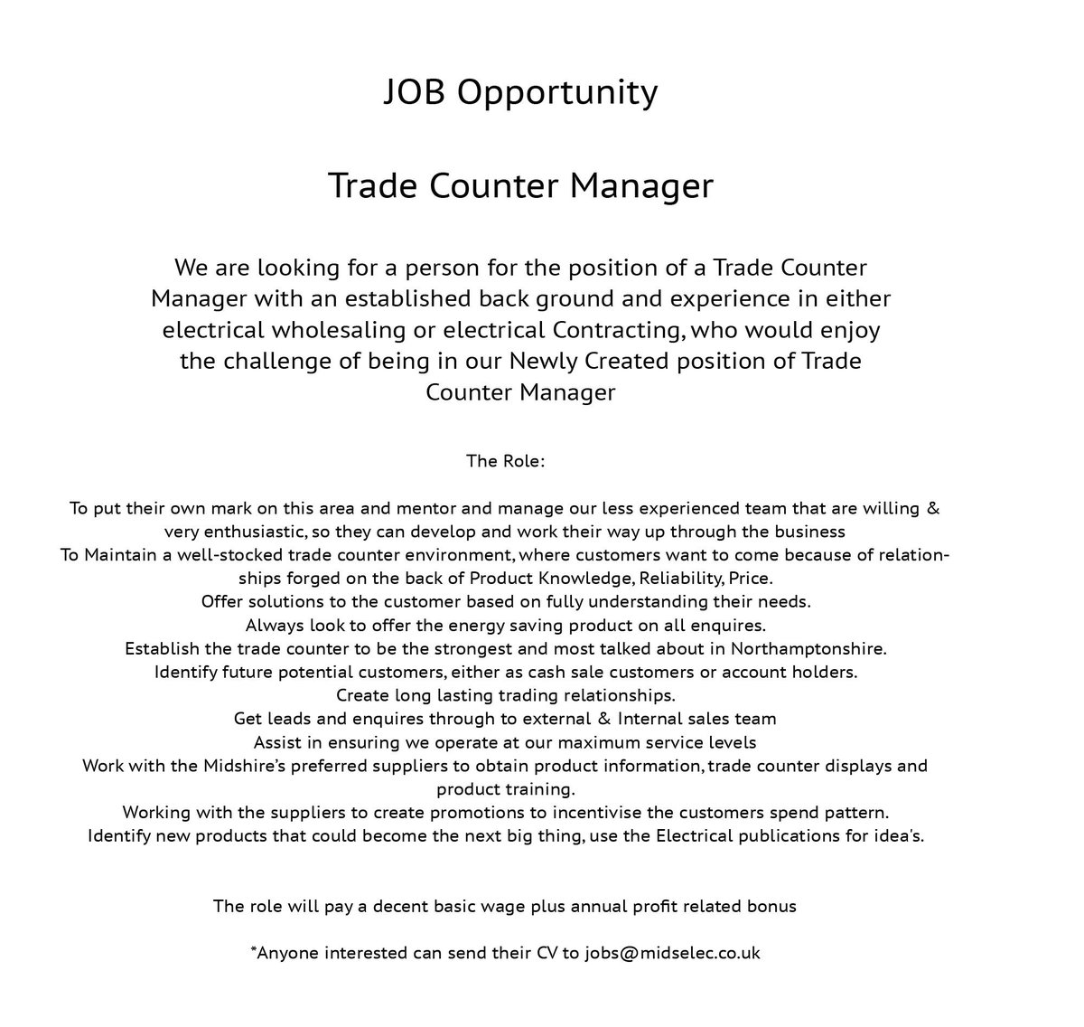 Midselec's tweet photo. JOB Oppurtunity!!! http://t.co/xwVxUGNCKn