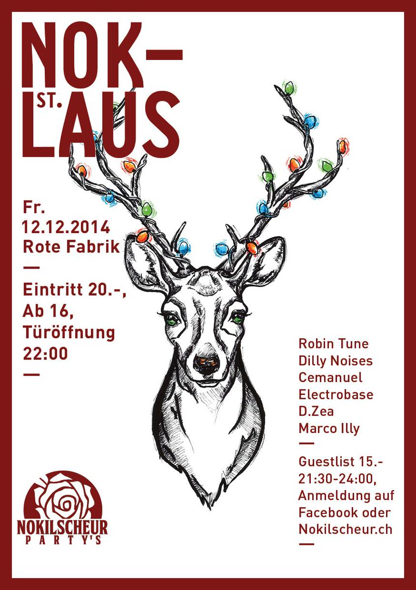 NOKParty's tweet photo. Unser nächster Event @RoteFabrik am Freitag 12. Dezember!
#Nokaholics #Nokilscheur http://t.co/XRmRhHbLPb