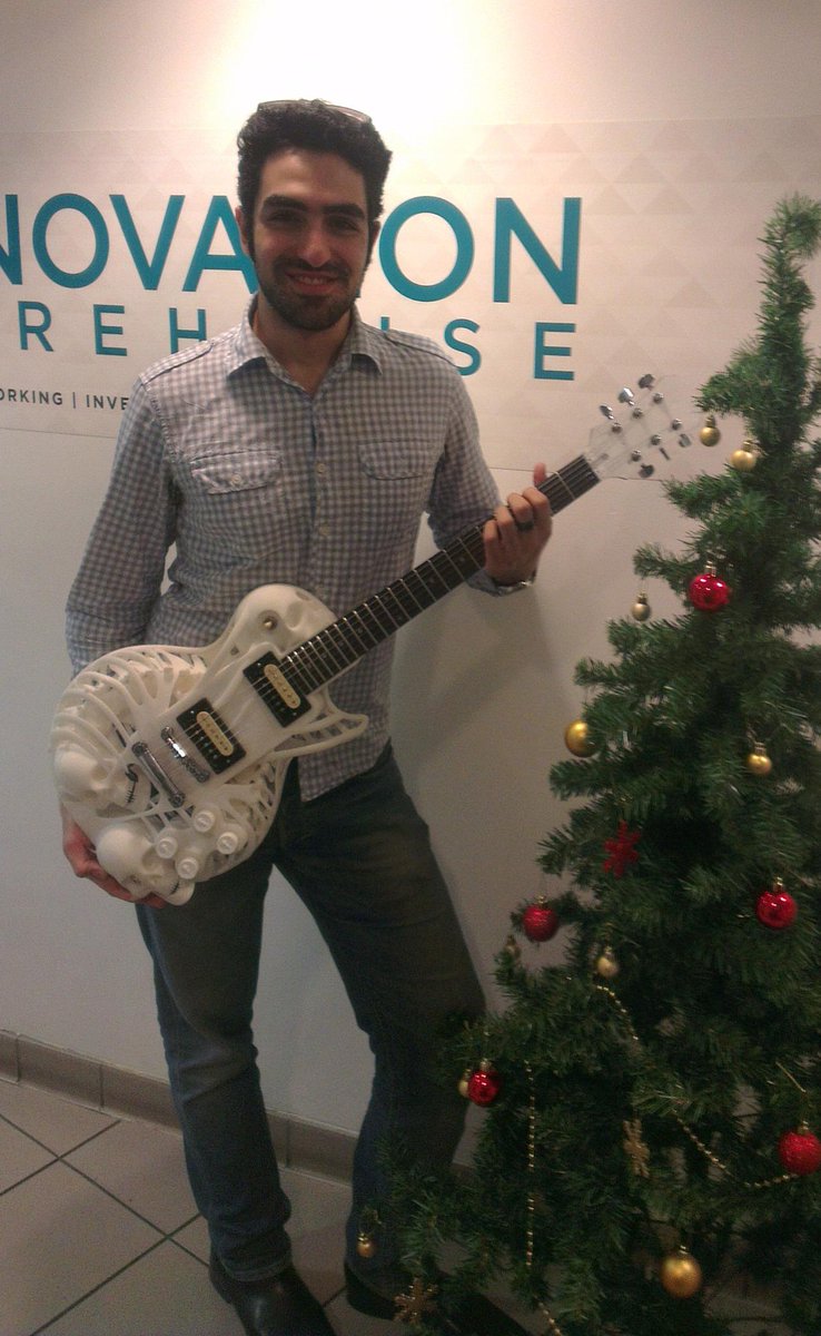 Customuse's tweet image. On the first day of #Xmas my true love gave to me...a #3DPrinted #Necromuse #guitar ! Cos partridges are so 2013.