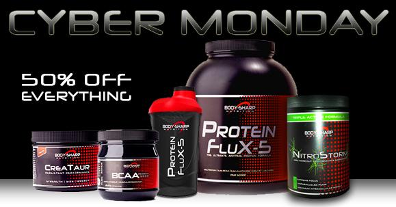 Everything HALF PRICE for today only! #CyberMonday 

50% OFF with code "CYBERMONDAY" at bodysharpnutrition.co.uk