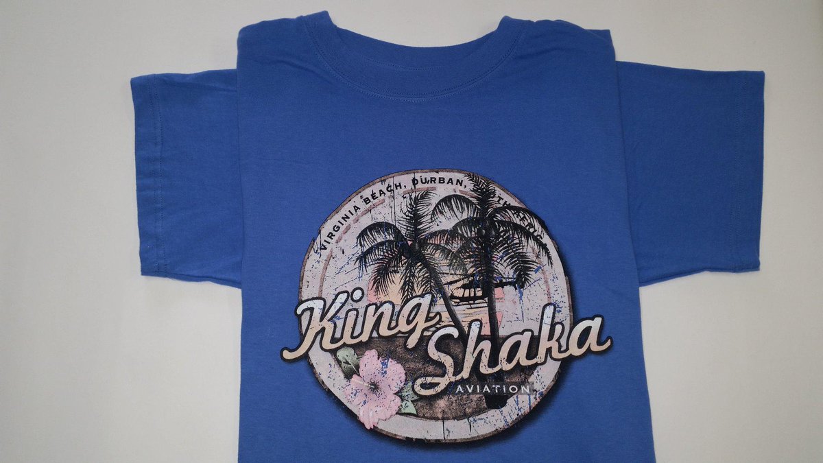 KingShakaHeli's tweet photo. King Shaka Aviation Tees, variety of colours and designs, R230 ea. Perfect souvenirs! http://t.co/GiIAlnYXy3 #Durban http://t.co/OcPBYHswpP