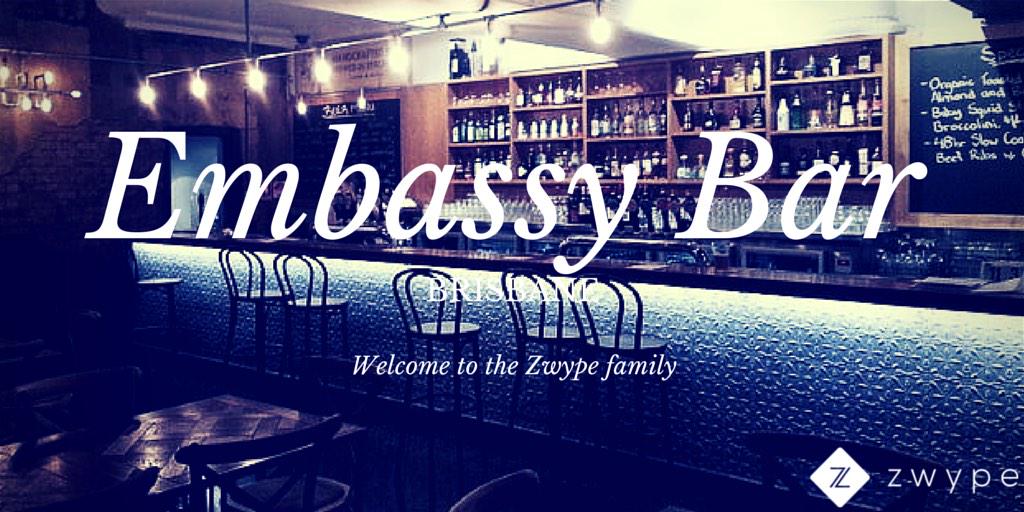 ZwypeApp's tweet photo. Love a cold craft beer at @TheEmbassyBar ? Wish you could pay with Zwype? Next week you can! #paylikeaboss http://t.co/Qxu5GqTuVd