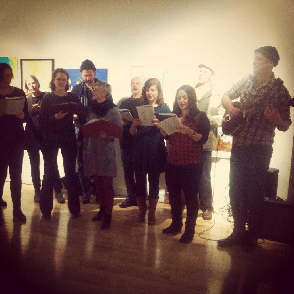 ShaunaJDoherty's tweet photo. Had a great time at SWARM, the annual members' exhibition @hamartinc ! Especially when these guys broke out in song ! http://t.co/Zj6KIYURK5