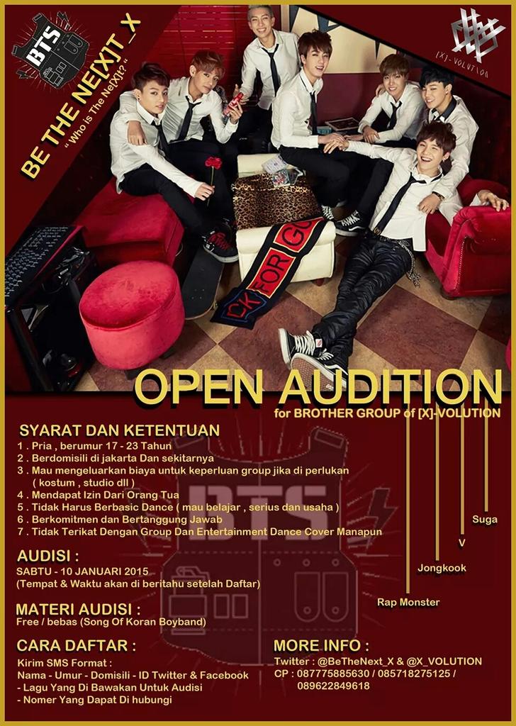 <a href="/HANA_Union/">HANA UNION UPH</a> [HELP RT] OPEN AUDITION B.T.S Dance Cover BROTHER GROUP Of <a href="/X_VOLUTION/">[X]-VOLUTION</a>
[INFO] : tl.gd/n_1siq9e5