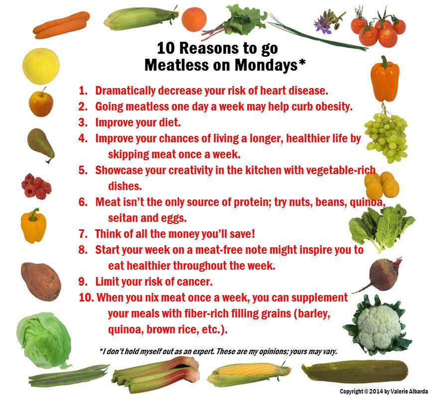 Happy Meatless Monday friends!  Here are 10 reasons to go Meatless today! #meatlessmonday #healthyliving