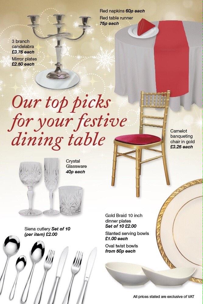 Make this years #xmas extra special with these stylish #tabletouches. #xmasdinner #hire #hounslow#catering #xmas2014