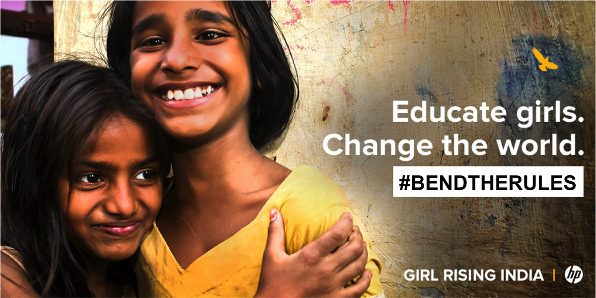 HPIndia's tweet photo. One girl, one country, one revolution. #BendTheRules with @HPIndia and support @girlrising #ENGAGEIndia http://t.co/V9To58ScNm