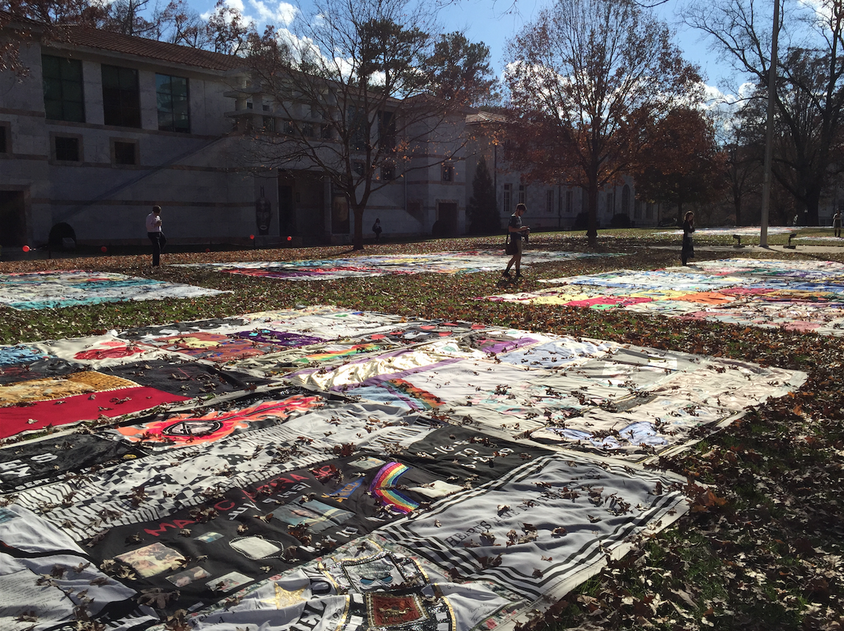 #Emory's Quilt on the Quad is the largest collegiate display of #AIDS memorial quilt panels in the U.S. #WorldAIDSDay