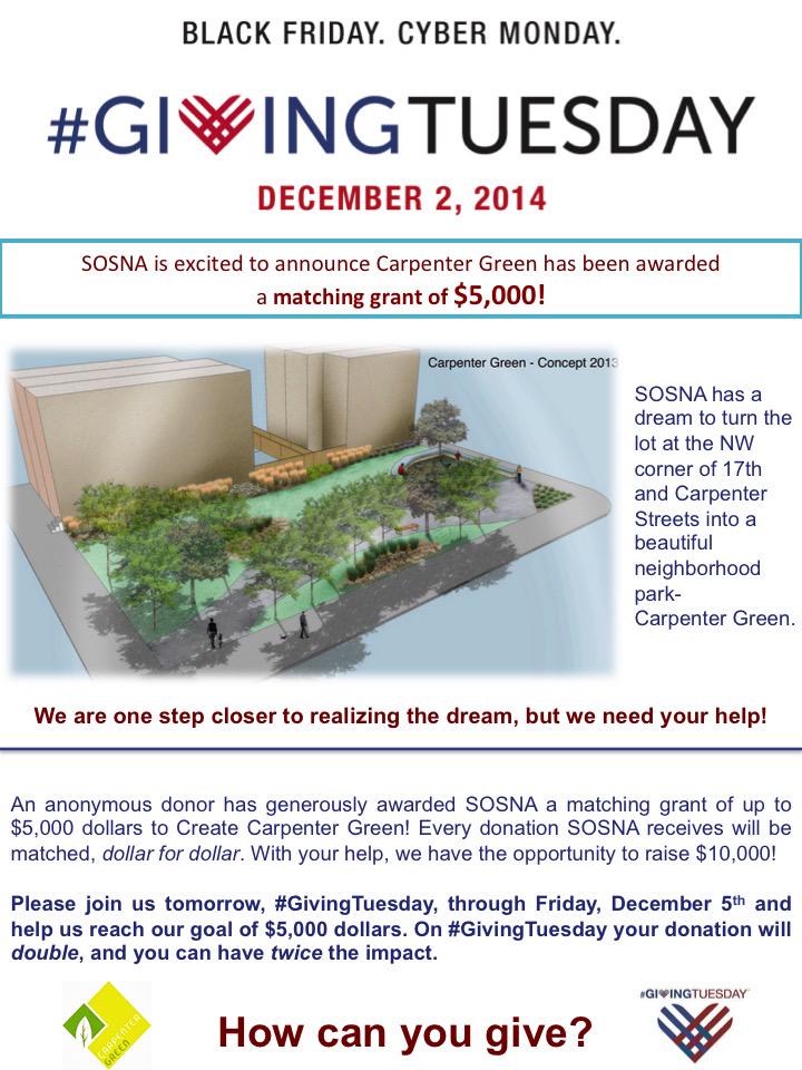 FriendsofCGP's tweet image. On #GivingTuesday help us reach our goal of matching a $5,000 grant- putting us $10,000 closer to creating the park!