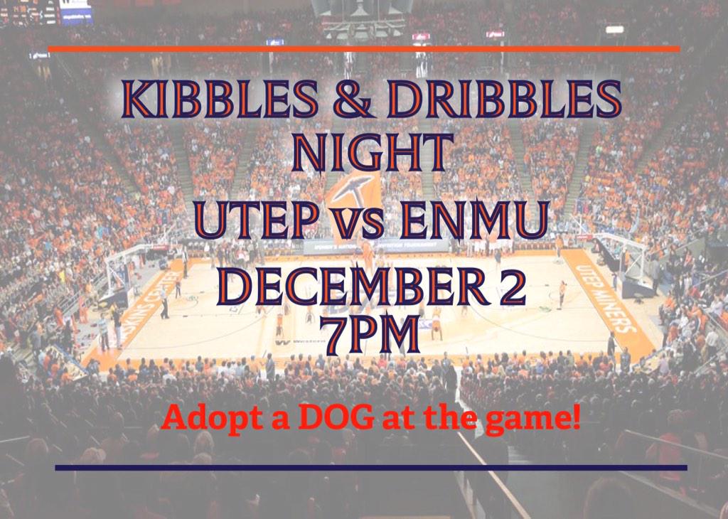 UTEPAthletics's tweet image. Miner Fans! Join us tomorrow December 2nd to cheer on Utep Wbb | ENMU @ 7PM 
Adopt a dog at the game! #MakeHistory