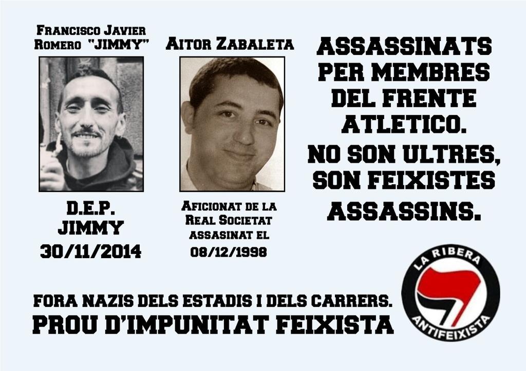 LaRiberaAntifa's tweet photo. NI OBLIT NI PERDÓ, FEIXISTES NI ALS ESTADIS NI ALS CARRERS http://t.co/95NPYjubYJ