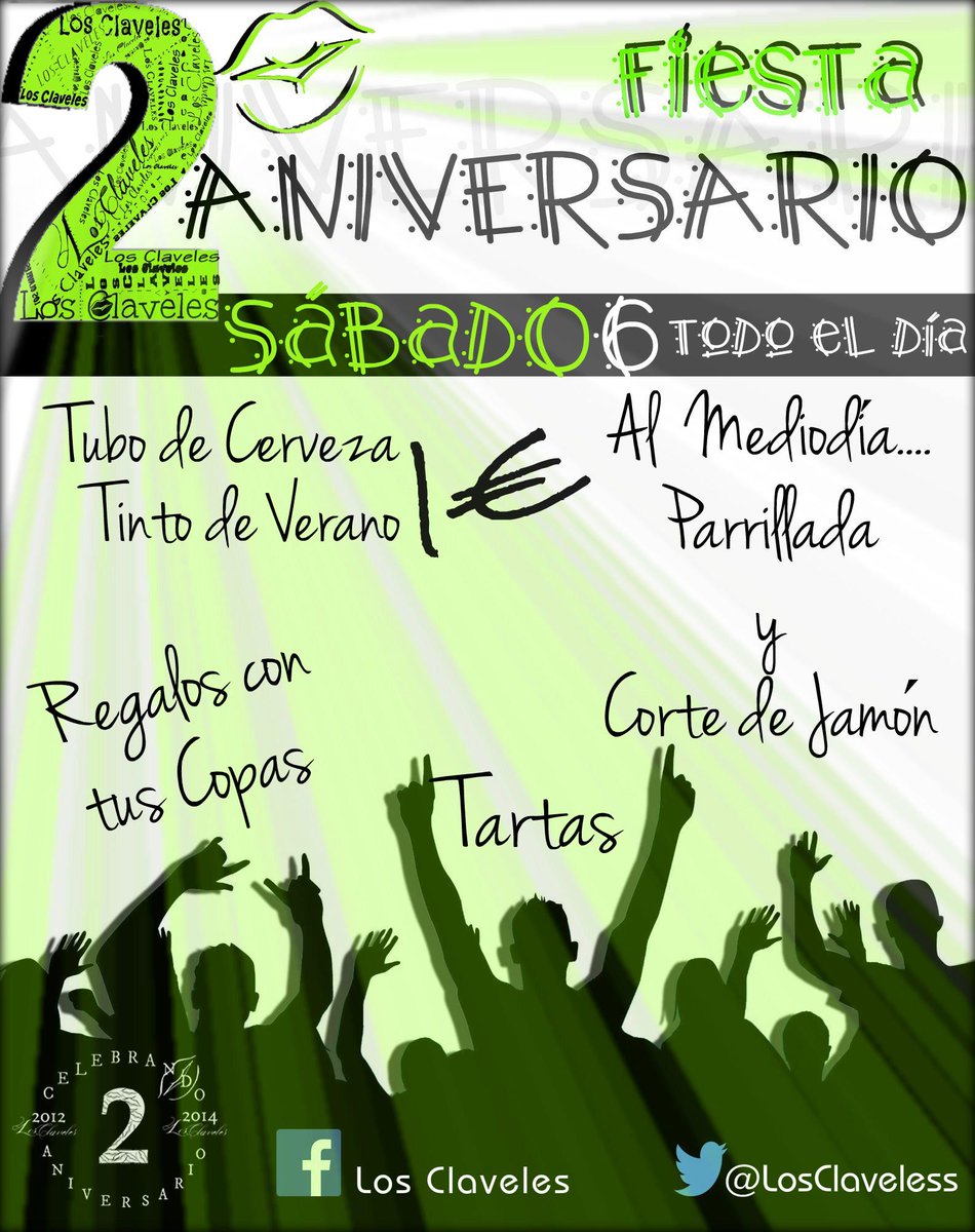 Sábado 6 de Diciembre : FIESTA 2º ANIVERSARIO <a href="/LosClaveless/">Los Claveles</a> #QueNoTeLoCuenten #TeEsperamos