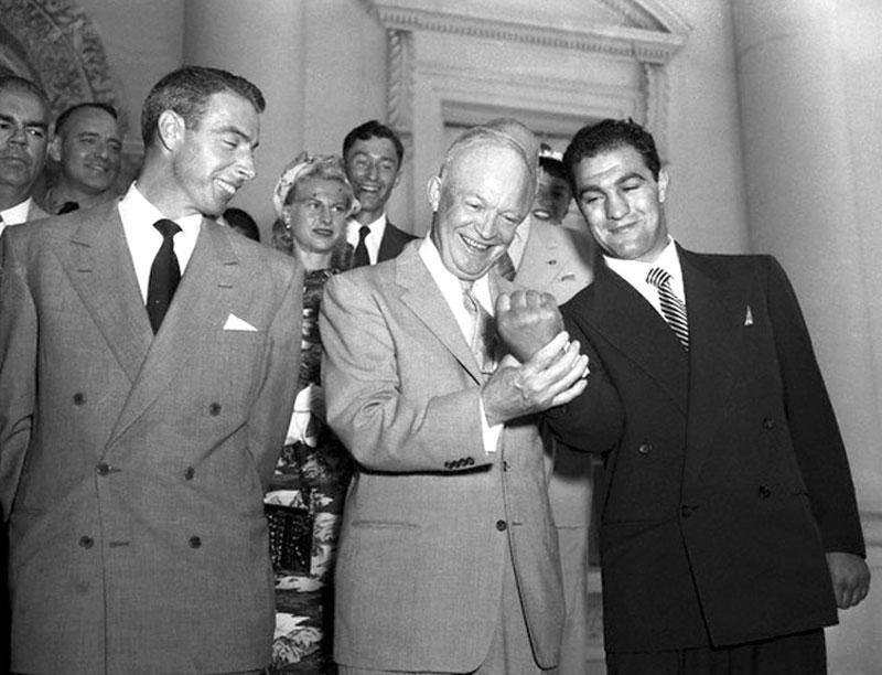 Fascinating Historical Picture of Joe DiMaggio with Dwight Eisenhower in 1953 