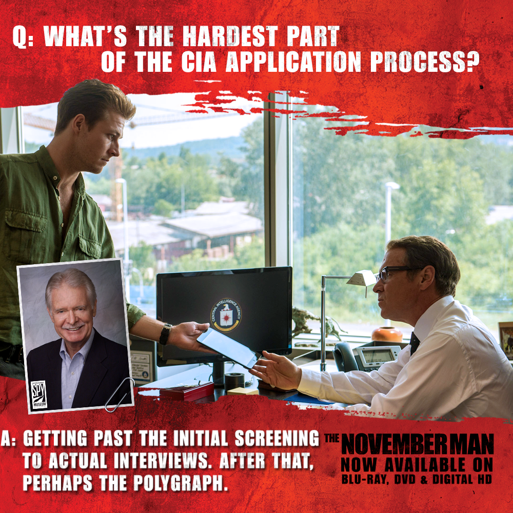 TheNovemberMan's tweet photo. Want to be a spy? We have the intel you need, right from Peter Earnest of @IntlSpyMuseum. #TheNovemberMan http://t.co/M2AkCw55uJ