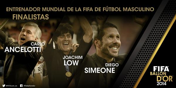 Es un honor estar entre los nominados a Entrenador de la FIFA 2014. #BallondOr