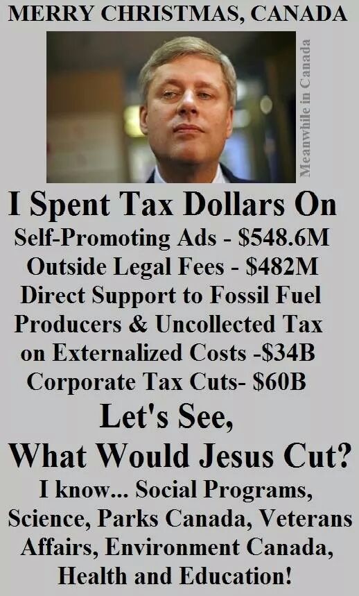 Merry christmas from stephen harper. 
Pos