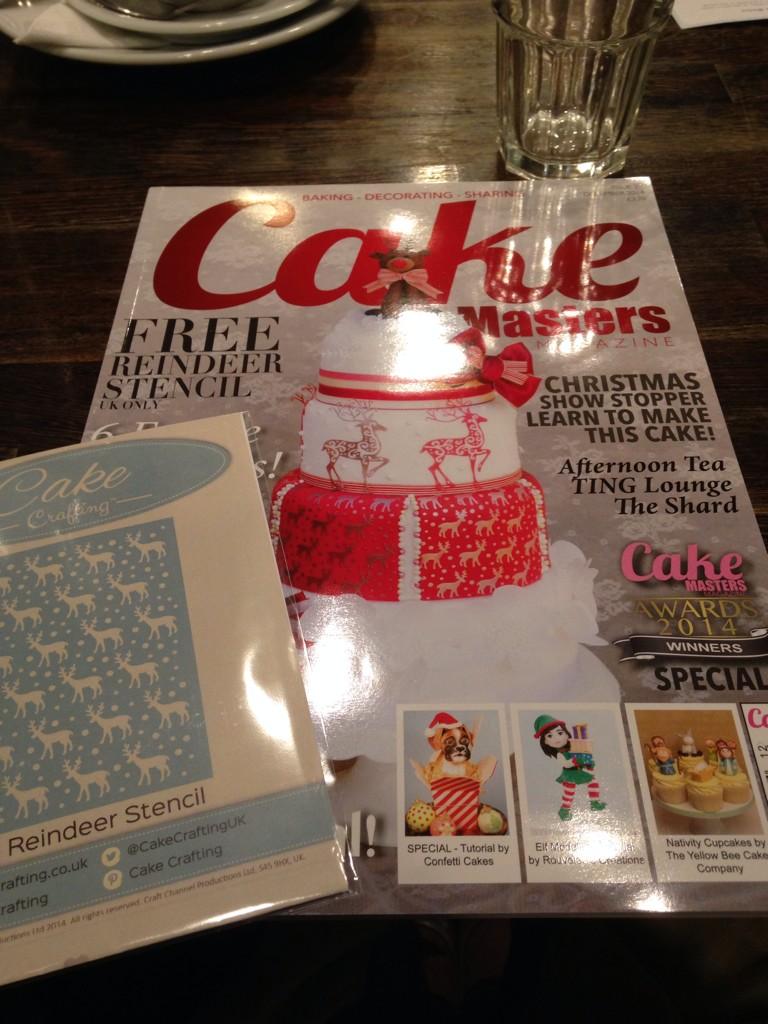 CakeMasters's tweet photo. Our shiny Christmas issue is out! RT for your chance to win a copy - free stencil from @CakeCraftingUK! http://t.co/UNyBUasXyE