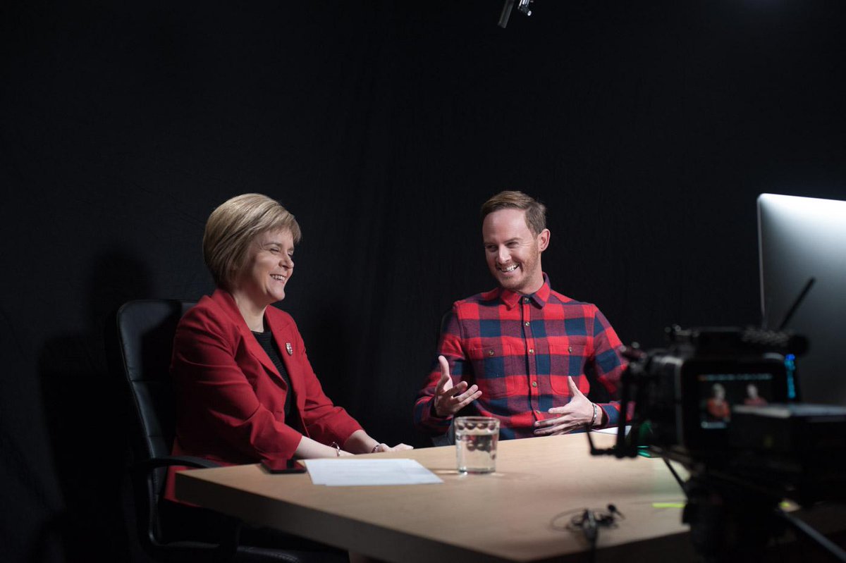 theSNP's tweet image. .@NicolaSturgeon getting set up for her live @YouTube Q&amp;amp;A - tune in from 7.30 here youtube.com/user/TheSnp #SNPTour