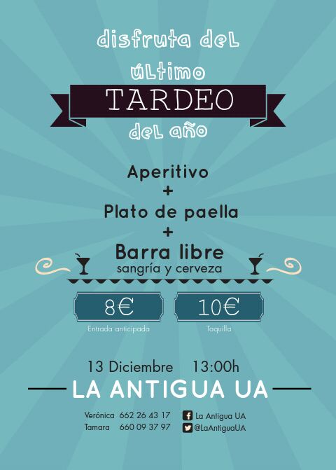 vero_tll's tweet photo. Si os quereis apuntar al ultimo tardeo del año en la UA solo teneis que decirmelo. Os esperamos!! http://t.co/ly8p6eGsAR