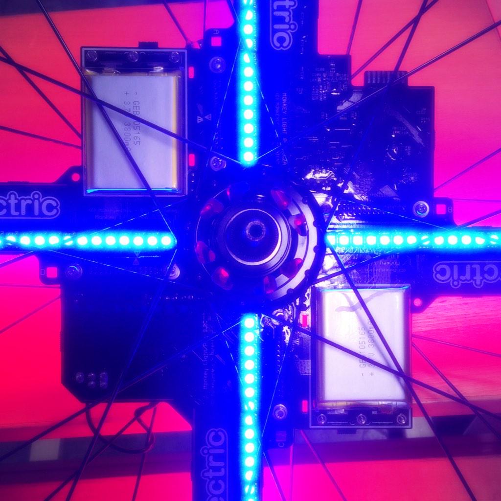 MonkeyLectric's tweet image. We are testing #monkeylightpro battery capacity today. This is part of the discharge cycle.