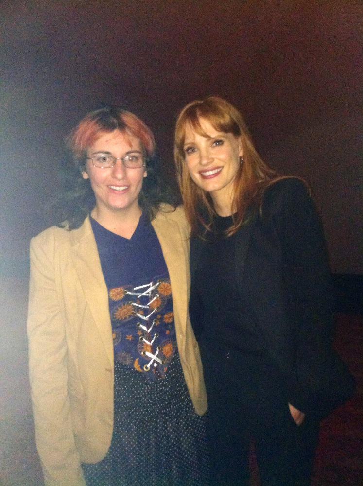 With the beautiful <a href="/jes_chastain/">Jessica Chastain</a> at the Interstellar premier. Thanks again for saving Earth. <3