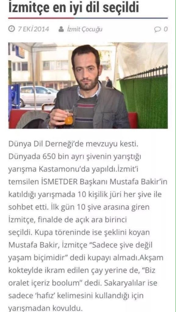 Olum delisiz ya ahahaha :D "İzmitçe en iyi dil."